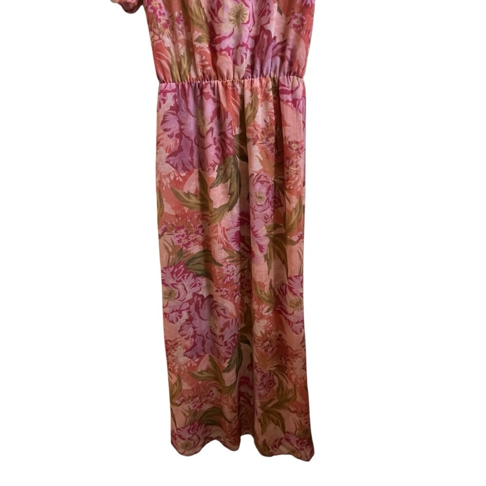 Show Me Your MuMu Verity Pink Floral Garden Party High Low Midi Dress SZ XS - Picture 12 of 14
